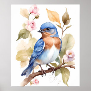Póster Hermosa pintura de color azul