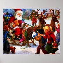 Hermosa pintura de Navidad de época