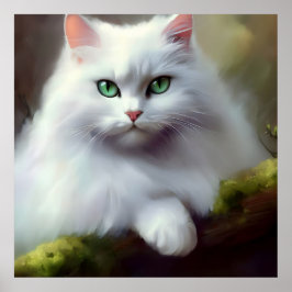 Póster Hermosa pintura fluffy Cat