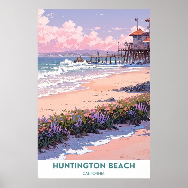 Póster Hermosa playa de California (Frente)