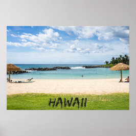 Póster Hermosa playa de Hawaii | Arena solar y paraíso ve