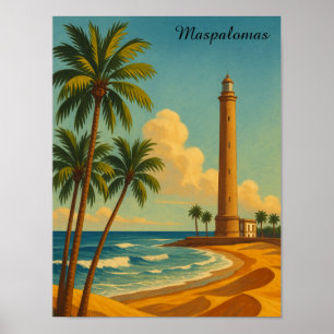 Póster Hermosa Playa de Maspalomas Meloneras Gran Canaria