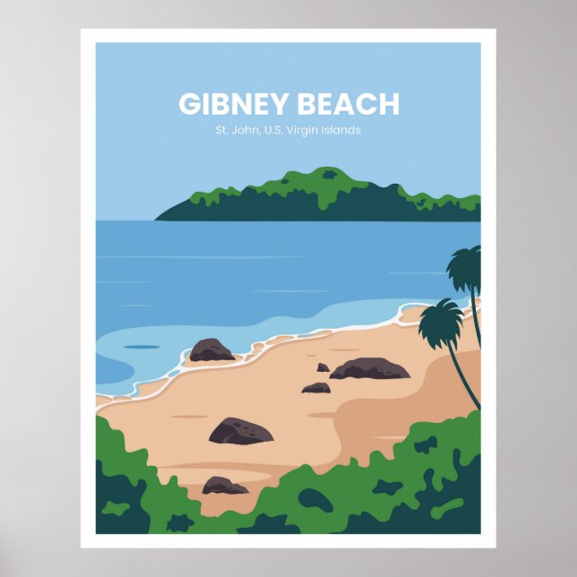 Póster Hermosa playa Gibney (Frente)