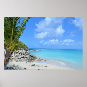 Póster Hermosa playa tropical turquesa