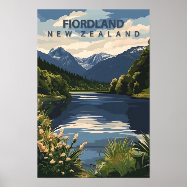 Póster Hermosa plaza Okavango Delta Botsuana Viaje (Frente)