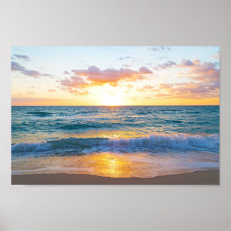 Póster Hermosa Poster de la escena oceánica