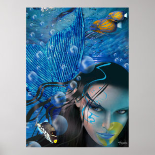 Póster Hermosa Poster de la Sirenita de Mara