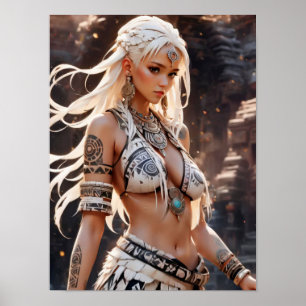 Póster Hermosa princesa tribal rubia