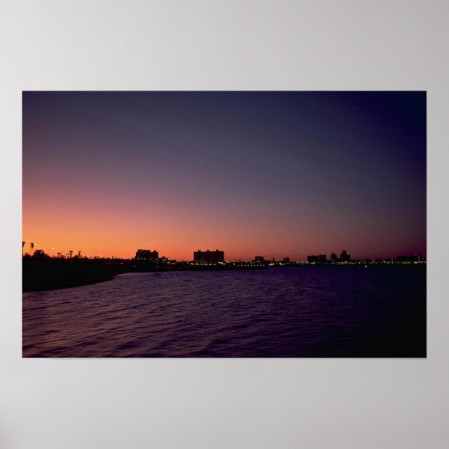 Póster Hermosa puesta de sol: Corpus Christi, Crepúsculo, (Frente)