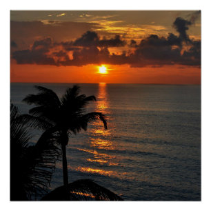 Póster Hermosa puesta de sol en Cancun