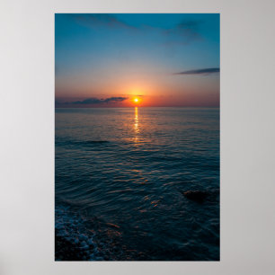 Póster Hermosa puesta de sol en el mar. Batumi Georgia