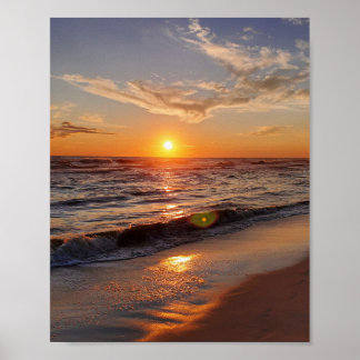 Póster Hermosa puesta de sol en la playa