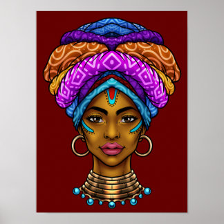 Póster Hermosa reina africana