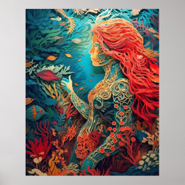 Póster Hermosa sirena
