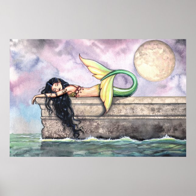 Póster Hermosa sirena en papel de Poster de muelle (Frente)