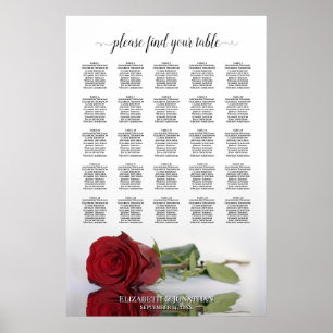 Póster Hermosa tabla de asientos de Boda de mesa de Rosa