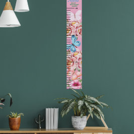 Póster Hermosa tabla de crecimiento de Chicas florales ro