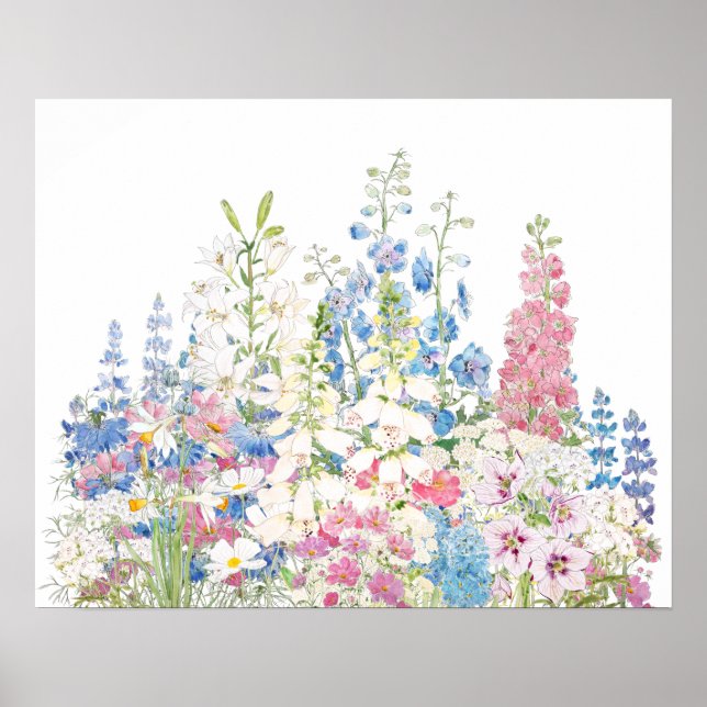 Póster hermosa tinta secreta de jardín y acuarela (Frente)