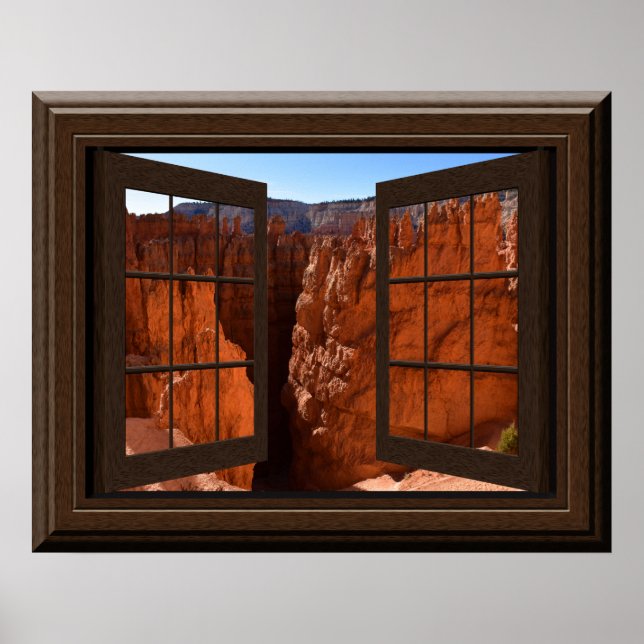 Póster Hermosa ventana falsa vista Bryce Canyon Utah (Frente)