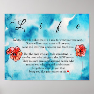 Póster Hermosa vida Inspiradora Palabras Poster