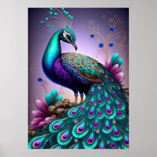 Póster Hermosa vida silvestre de aves de corral