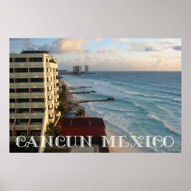 Póster Hermosa vista de los océanos de Cancún (Frente)