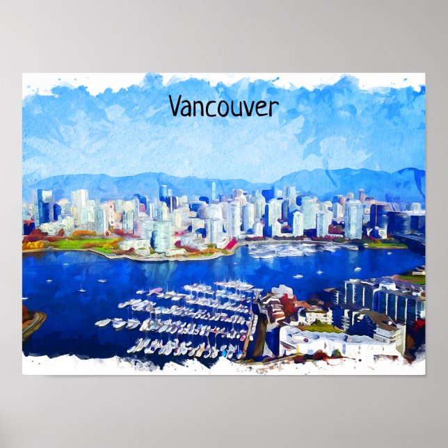 Póster Hermosa vista de Vancouver Canadá (Frente)