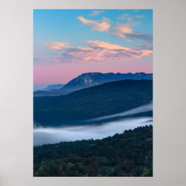 Póster Hermosa vista del amanecer en Nanos de Šilentabor