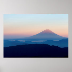 Póster Hermosa vista Monte Fuji, Japón, Sunrise
