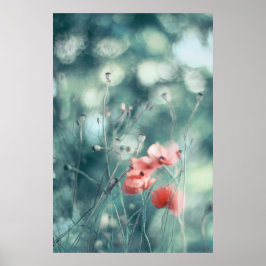 Póster Hermosa y elegante resumen Dreamy Poppies Flores