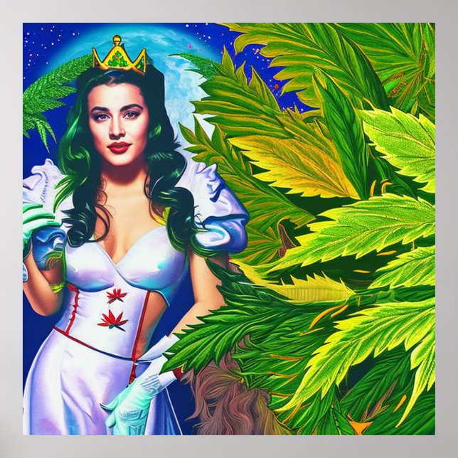 Póster Hermosa y Soñada Diosa de Weed (Frente)