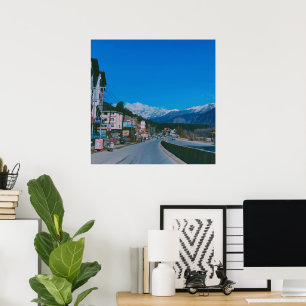Póster Hermosas Carreteras de Montaña de Nieve