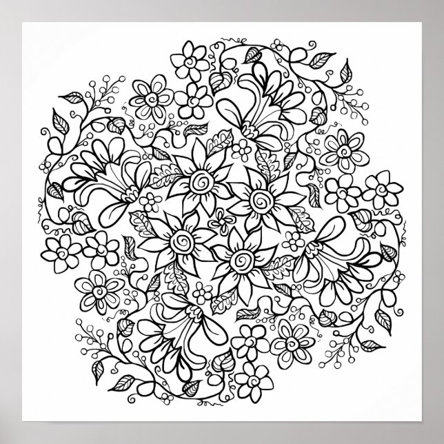 Póster Hermosas flores a color (Frente)