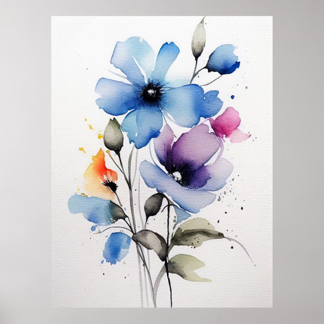 Póster Hermosas flores acuáticas (Frente)