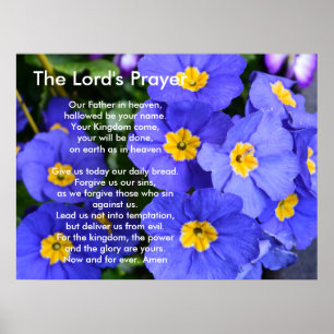 Póster Hermosas flores azules del jardín. La oración del