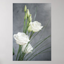Póster Hermosas flores blancas de Lisianthus