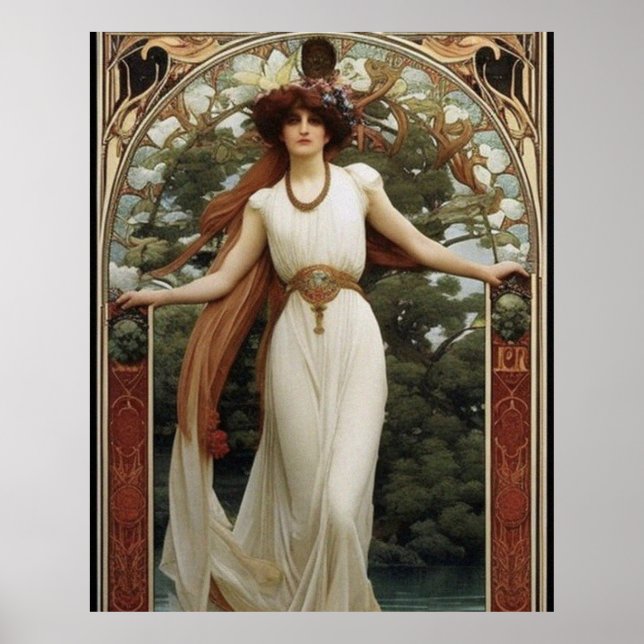 Póster Hermosas flores de Art Nouveau Poster (Frente)