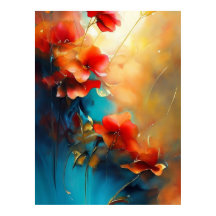 Hermosas flores de crema Verde azulada azul rojo y