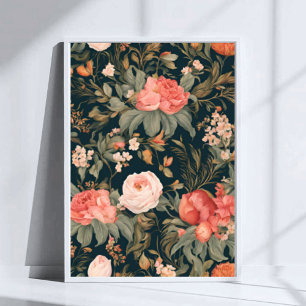 Póster Hermosas flores de Rosa floral