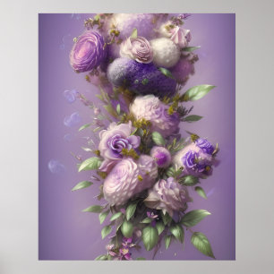 Póster Hermosas flores rosadas de lilo púrpura