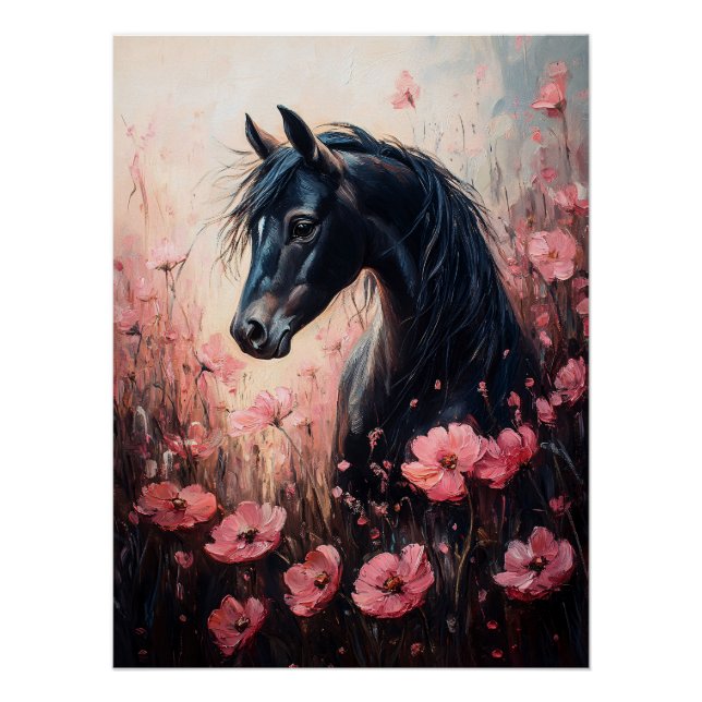 Póster Hermosas flores silvestres rosas de Rubor para cab (Anverso)