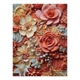 Póster Hermosas Flores Victorianas Florales Elegantes Bon