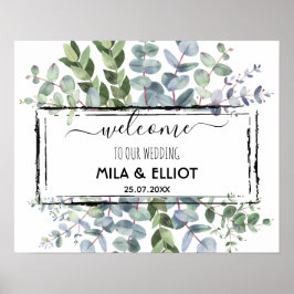 Póster Hermosas flores y poster de eucalipto