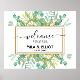 Póster Hermosas flores y poster de eucalipto