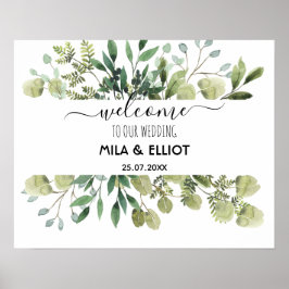 Póster Hermosas flores y poster de eucalipto