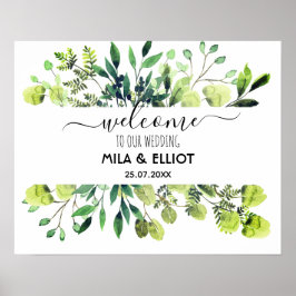 Póster Hermosas flores y poster de eucalipto
