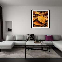 Póster Hermosas hojas de otoño en el suelo