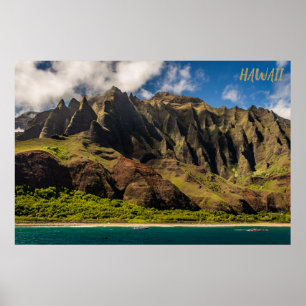 Póster Hermosas montañas Hawái