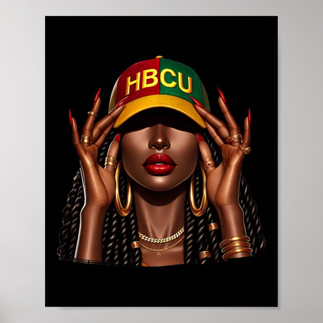 Póster Hermosas mujeres negras Hbcu Black History Month G (Frente)