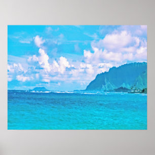 Póster Hermosas olas de océano turquesa
